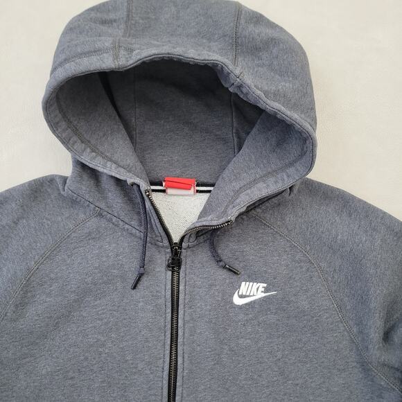 Nike Hoodie Mens Medium Gray Tech Fleece Swoosh Full Zip Sweatshirt - Picture 5 of 16